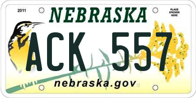 NE license plate ACK557