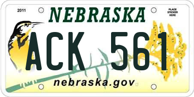 NE license plate ACK561