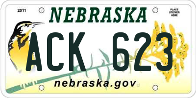 NE license plate ACK623