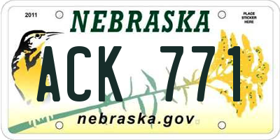 NE license plate ACK771