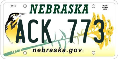 NE license plate ACK773