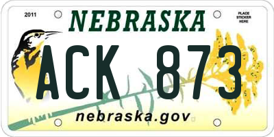 NE license plate ACK873