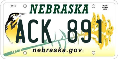 NE license plate ACK891