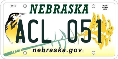 NE license plate ACL051