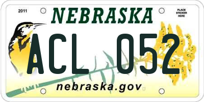 NE license plate ACL052