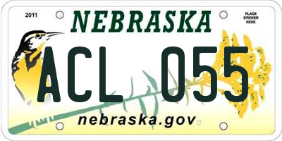 NE license plate ACL055