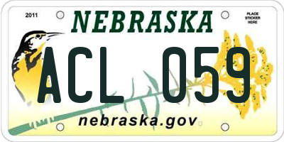 NE license plate ACL059