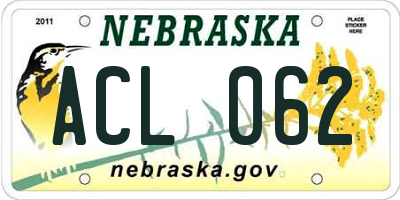 NE license plate ACL062