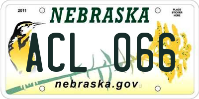 NE license plate ACL066
