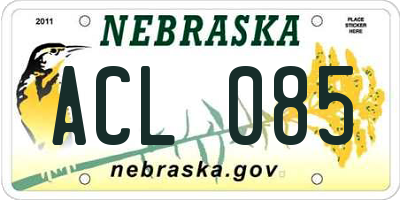 NE license plate ACL085