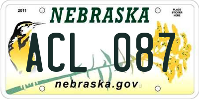 NE license plate ACL087