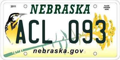 NE license plate ACL093