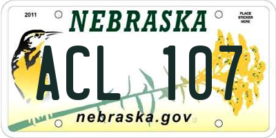 NE license plate ACL107