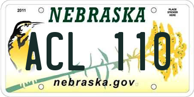 NE license plate ACL110
