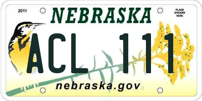 NE license plate ACL111