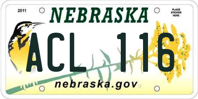 NE license plate ACL116