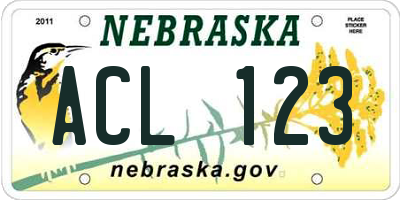 NE license plate ACL123
