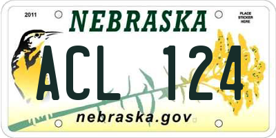 NE license plate ACL124