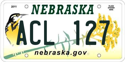 NE license plate ACL127