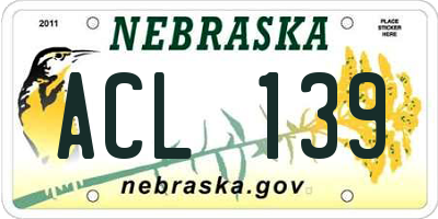 NE license plate ACL139
