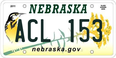 NE license plate ACL153