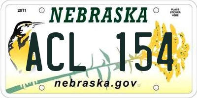 NE license plate ACL154