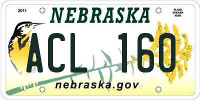 NE license plate ACL160