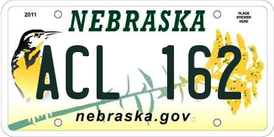 NE license plate ACL162