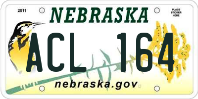 NE license plate ACL164