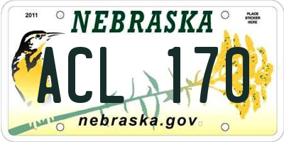 NE license plate ACL170