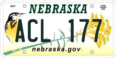 NE license plate ACL177