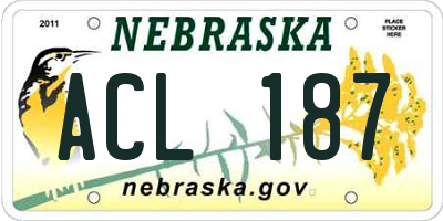 NE license plate ACL187