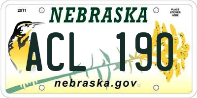 NE license plate ACL190