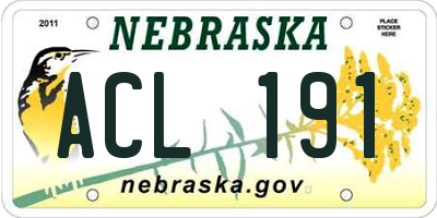 NE license plate ACL191