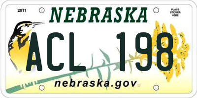 NE license plate ACL198