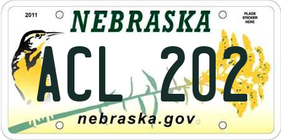 NE license plate ACL202