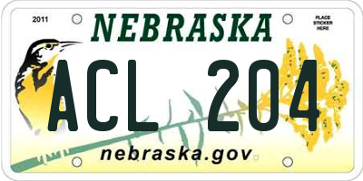 NE license plate ACL204