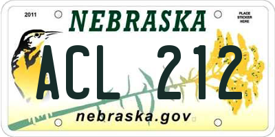 NE license plate ACL212