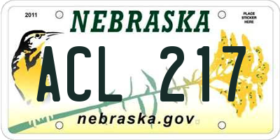 NE license plate ACL217