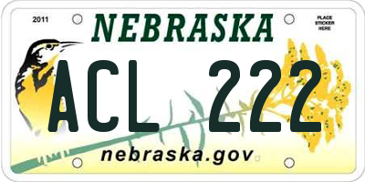 NE license plate ACL222