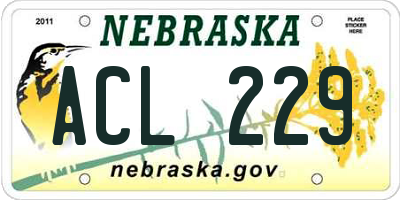 NE license plate ACL229