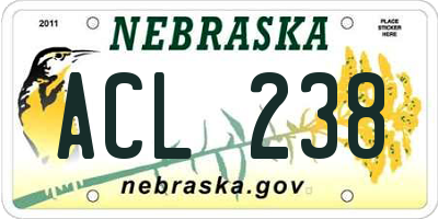 NE license plate ACL238