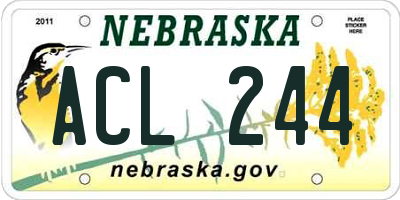 NE license plate ACL244