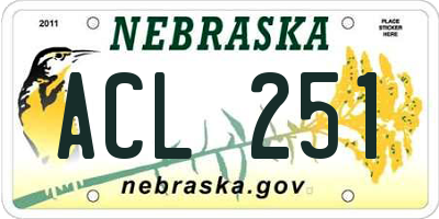 NE license plate ACL251