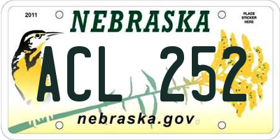 NE license plate ACL252