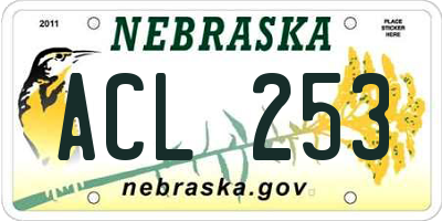 NE license plate ACL253