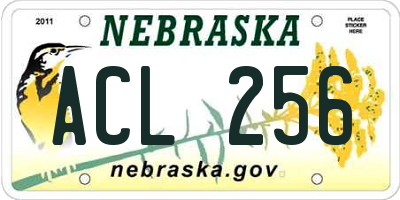 NE license plate ACL256