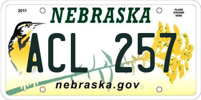 NE license plate ACL257