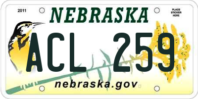 NE license plate ACL259