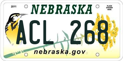 NE license plate ACL268